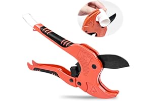 Traxenta Rohrschneider Kunststoff, PVC Rohrschere 42mm, Schlauchschere, Rohrschere für Kunststoffrohre, Rohr Schere, Rohrschneidemaschine, Kunststoffrohrschneider mit Ratschen von PVC/PE/PP/PEX/PPR