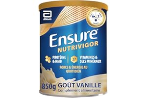 Ensure NutriVigor - Complément alimentaire avec protéines, 27 vitamines et minéraux et HMB - Pour une alimentation saine et équilibrée - Vanille- 1 x 850 g