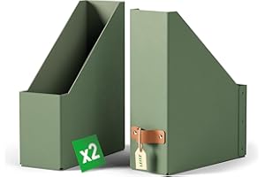Leitz Puro – Lot de 2 porte-revues A4 durables, compatibles avec étagères et cubes de rangement, capacité 900 feuilles (80 g/m²), organiseur de bureau pour maison et bureau 10 x 25 x 30 cm, Vert clair