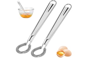 OWNKIM 2 PCS Fouet Cuisine Acier Inoxydable, Mini Fouet Cuisine Fouet à Spirale, Ensemble de 2 Fouets de Cuisine en Acier Inoxydable - Outil de Cuisine Polyvalent pour Mélanger et Fouetter (2PCS)