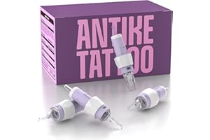 QUELLE 50 PCS Agujas de Tatuaje Cartuchos con Mango de Silicona Tattoo Cartridges #10 Mezclado (3RL 5RL 7RL 7RM 9RM) Agujas para Tatuar Bugpin Round Liner/Magnum para Máquina de Tatuaje EN11Q-FG-50KIT-Z