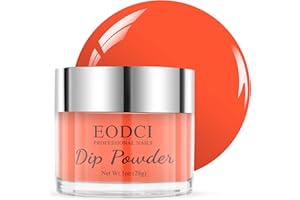EODCI Polvo de inmersión de 28 g, color rojo para manicura fuerte, polvo acrílico para principiantes y profesionales, no necesita lámpara de uñas