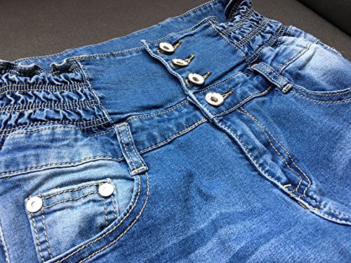 iRachel Damen High Waist Jeanshose Denim Hose Skinny Jeans Hosen - 5