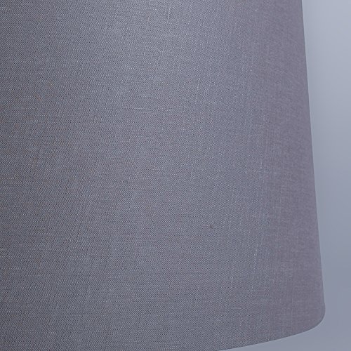 QAZQA Leinen Lampenschirm 40cm rund DS E27 leinen braungrau , Rund konisch Schirm Pendelleuchte, Schirm Stehleuchte, - 6
