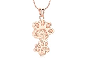 QGJNSGC Collar de urna para cenizas, perro, mascota, ceniza, recuerdo, ceniza, recuerdo, joyería de cremación, regalo para amantes de perros y gatos (oro rosa)