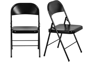 LuxNook Juego de 2 sillas de Cocina Plegables de Metal, sillas de Cocina, jardín y Camping