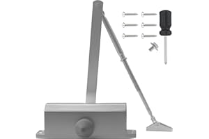 COEWUR Chiudiporta Automatico Idraulico Regolabile Chiudiporta per Porte Commerciale e Privata Peso della Porta 60-85KG Larghezza entro 1200MM (Grande, Argento)