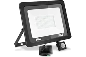 treoir 30W Foco LED con Sensor de Movimiento, 3000LM Focos LED Exterior, Blanco Frío 6000K Proyector Led para Exteriores Impermeable IP66 Foco Led para Patio,Almacén,Camino,Jardín