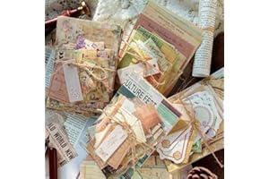 Alideco 400pcs Vintage Flower Butterfly Border Scrapbooking Paper for Journaling Supplies, Decorative Craft Paper for Junk Journals (jiyiyoudiju)