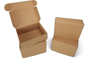 HORLIMER 6 Stück Versandkarton Flache Karton Box, 305x230x100 mm Mailer Boxen, Verpackungskartons aus Wellpappe für Warensendung, Geschenkbox, Faltkarton, Postkarton(Braun)