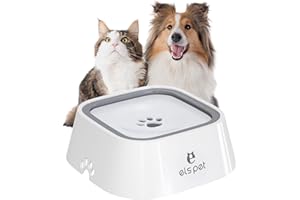 TOMALITHIC Bebedero Perro Antigoteo - Cuenco de Agua para Perros Sin Salpicaduras con Disco Flotante, Capacidad de 1l, con Base Antideslizante, Antidesbordamiento, Antiasfixia, para Perros, Gatos, Cachorros