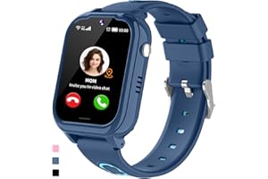 ‎JUBUNRER JUBUNRER 4G Smartwatch dla Dzieci z GPS Tracker Telefon Rozmowa Video SOS Krokomierz Wodoodporny Budzik Aparat Gry Nauka Mapy Kalkulator dla Chłopców Dziewczynki Prezenty-