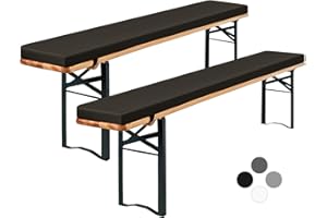‎SHOWGEOUS Showgeous 2er-Pack Bierbankauflage Gepolstert für Bierzeltgarnitur Bankauflage 220x25x3cm XL Waschbare Bierbankauflagen Gepolstert Auflage für Biertisch& Partyzeltgarnitur(Dunkelbraun,Wasserabweisend)