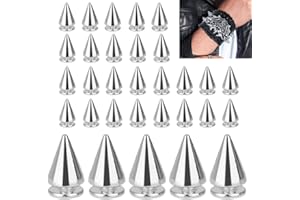 GIRAFEDA 120 Pezzi Borchie a Rivetto 7 * 10mm Borchie Decorative in Metallo Borchie a Cono con Vite Rivetti Pelle Punk per DIY Cinture, Borse, Pelle Vestiti, Scarpe, Collare per Cani (Argento)
