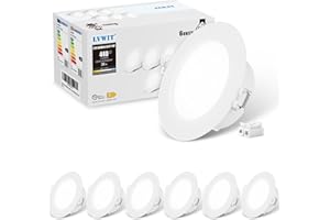 LVWIT Kitchen Spot Lights Ceiling,4W Ultra Slim LED Recessed Ceiling Lights,6500K Cool White LED Downlights for Ceiling,Spotlights Ceiling Lights for Bathroom Living Room,Non-Dimmable,440LM,6 Pack