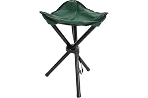 LAIRUN Trépied De Tabouret De Camping, Portable Compact Poids Léger Tabouret Pliant à 3 Pieds Capacité 220lbs Chaise Pliante pour Le Camping en Plein Air La Chasse La Randonnée La Pêche Le(L-Vert)