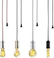 KINGSO E27 Edison Hängelampe retro stoffkabel Metall lampe messing