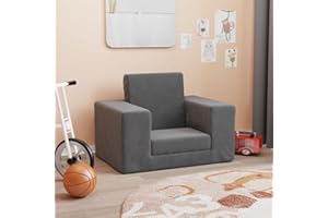 WIFESE Kindersofa Anthrazit Weich Plüsch Sofa Mit Schlaffunktion Schlafcouch Kinderzimmer Schlafsofa MöBel Couch mit Schlaffunktion Kindercouch Kinder Sofa Bed 53x38x40 cm Rechteck Sitzkissen