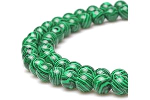 JARTC Perline per Braccialetti Energetico Braccialetto Yoga Braccialetto Fai da Te Perle di Pietra Malachite Verde 95 Pezzi con Perle di Chakra, 34CM,4 mm