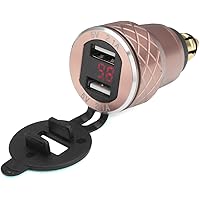 Alamor 12V-24V 4.2A Voltmeter Rotes Motorrad Dual-USB-Ladegerät Din-Buchse Für BMW Motorrad - Gold