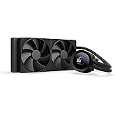 NZXT Kraken Plus 240 - مبرد سائل لوحدة المعالجة المركزية AIO - مبرد 240 مم - مروحتان F120P - شاشة LCD مربعة مقاس 1.54 بوصة قابلة للتخصيص - AMD