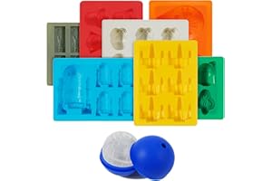 Comius Sharp Star Eiswürfelbehälter, 8 Stück Schokoladen-Silikonformen, Planetenthema Seifen- und Kerzenherstellung, Süßigkeitenformen für Kinderparty