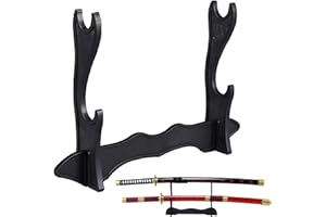 Meindin Présentoir de Sabre – Support de Sabre à 2 Niveaux – Élégant Support de Sol Katana pour Couteaux Katana, Sabre, décoration d'intérieur