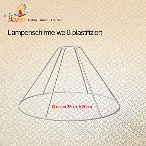 Lampenschirmgestell, weiß plastifiziert, Ø unten 35cm, h 20cm