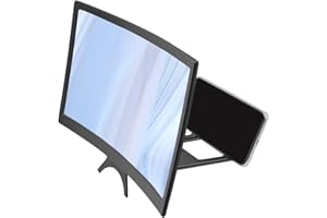 NCONCO 12 Zoll Handy-Vergrößerung, gebogene Bildschirmlupe mit klappbarem Telefonständer für Handys