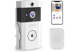 GEEGEAR Drahtlose Türklingelkamera mit Gong, 1080P HD Smart Video-Türklingeln, 2.4G WLAN, wiederaufladbare Ringtürklingel, PIR-Bewegungserkennung, Nachtsicht, 2-Wege-Audio, Sofortwarnungen, Haustürschutz