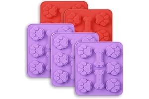 Cozihom Lot de 5 moules 2 en 1 en silicone de qualité alimentaire pour chocolat, bonbons, pudding, gelée, friandises pour chien