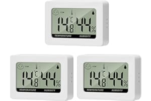 Thlevel Mini LCD Digitale Termometro Igrometro Ambiente Interno Temperatura Umidità Misuratore Adatto per Frigorifero, Congelatore, Soggiorno, Home, Office, Bianco (5cm, white, 3)