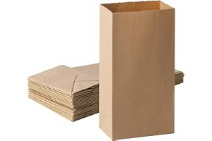 50 x små papperspåsar, 12 x 7 x 21,5 cm, bruna papperspåsar, presentpåsar, smörgåspåsar, fröpåsar, festpåsar för bröllopsfest