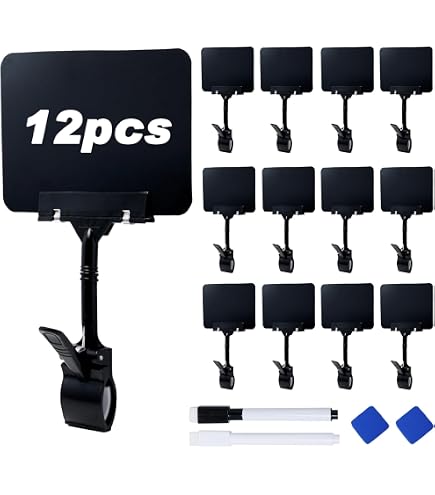 ABARNOM 25 Pinces Porte-Prix Rotatives Doubles Hauteur 92 Mm - Noir