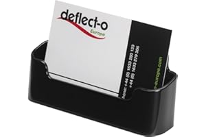 Deflecto 70104 - Portatarjetas de sobremesa, color negro