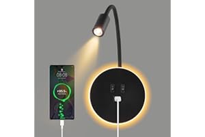 UrbanHomes LED Wandleuchte Innen, 12W Schwanenhals Leselampe Wandlampe mit Schalter, Nachttisch-Leselampe Wandleuchte LED Modern Nachttischlampe 3000K für Schlafzimmer Schlafzimmer Hotels (Schwarz)