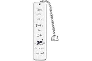 MAIGO Umimiss Cat Bookmark - Book Lover Gifts, Silver Cat Bookmark with Inspirational Quote, Bookmarks for Women Men Boys Girls Kids, Presents for Pet Lovers, Birthday Cats Gifts for Friend,Animal Bookmarks