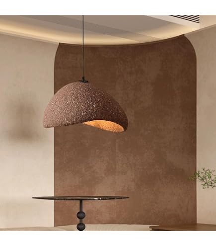 Lot De 2 Suspensions Japonaises Wabi Sabi En Marbre Naturel - Abat-jour Pierre Et Bois - E27, Câble Réglable 200 Cm