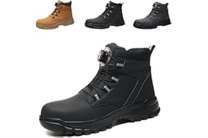 AFJYG Work Boots Mens Waterproof Safety Shoes Women Lightweight Non-Slip Steel Toe Cap Boots 4-14