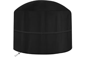 Dokon Large Fire Pit Covers Waterproof Firepit Cover Windproof Anti-UV Heavy Duty Oxford Fabric Outdoor Fire Bowl Cover, Garden Patio Heater Covers, Round (Ø80x50cm) - Black