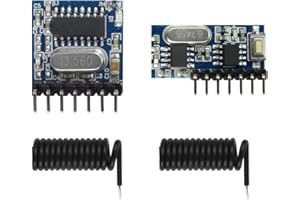 QIACHIP rx480e-4 Módulo Emisor y Receptor RF 433mhz,Inalámbrico RF Módulo Transmisor y Receptor Kit de Enlace de Salida de 4 Canales para Control Remoto para Arduino 3