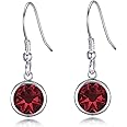 Philip Jones Dark Red Crystal Drop Earrings Created with Zircondia® Crystals