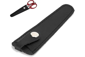 BRRNOO Borsa per forbici per capelli salone, Borsa per fodero di sicurezza per forbici, Borsa per forbici professionale in pelle PU Supporto per forbici portatile, Holster Organizer Strumenti per(nero)