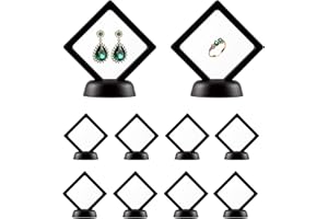 Mcbazel Ramka ekspozycyjna na monety z podstawą-10 szt., pływająca ramka ekspozycyjna 3D, uchwyt na monety, pływająca gablota 3D, przezroczysta pływająca ramka na monety, biżuterię, okaz, znaczek, 5,5