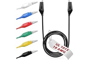 6 Stück/101,6 cm. Krokodilklemmen elektrisch mit Drähten UL1015/18AWG, 6 Farben, Überbrückungs-Messleitungs-Set, 4,5 cm. Clips mit Drähten gelötet EDGELEC