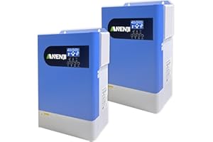 Aninerel 12,4KW Hybrid Wechselrichter 48V,arbeitet ohne Batterie, Parallelfunktion,Max. PV 500Vdc Reiner Sinus Wechselrichter 230V mit 120A MPPT Solarladeregler,Für Lithiumbatterien,mit WiFi-Modul