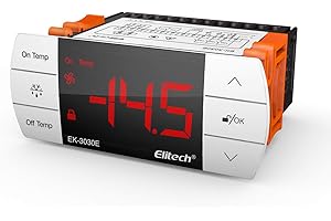 Elitech EK-3030E Régulateur de température numérique avec écran tactile, Thermostat à 2 relais, contrôle en sortie sortie réfrigération / chauffage, dégivrage et ventilateur, 2 sonde
