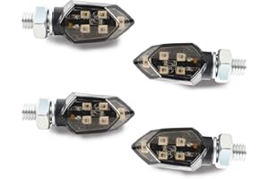 TIHOOK 12V LED Motorrad Blinker 4 STK, E-Prüfzeichen LED Blinker Motorrad, Eingebaut 5 LED-Lampenperlen, für Motorrad, Motocross, Amber