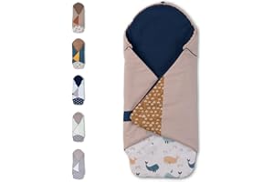ULLENBOOM Einschlagdecke Babyschale, 100% OEKO-TEX Materialien, Ideal für Herbst und Winter, Wale (Made in EU) - Babydecke für Kindersitz oder Kinderwagen, kuschelige Decke für Babys