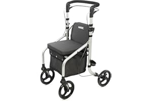 Carlett - Lett Go | Andador con Asiento Incorporado | Producto Médico Homologado | Ruedas XL Giratorias | Manillar Ergonómico Ajustable | Doble Freno con Sistema de Seguridad